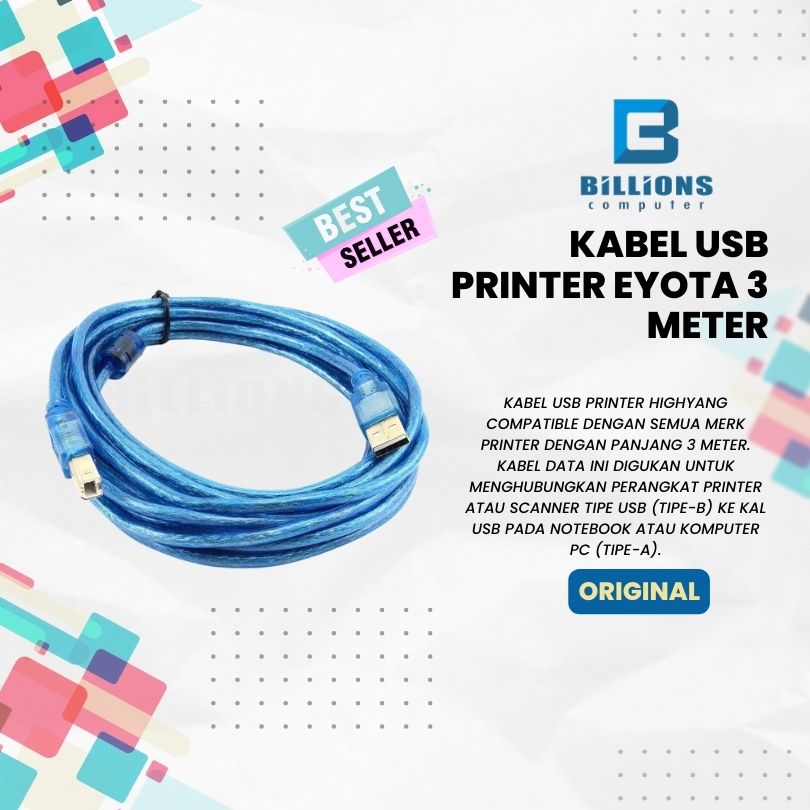 KABEL USB PRINTER EYOTA 3 METER