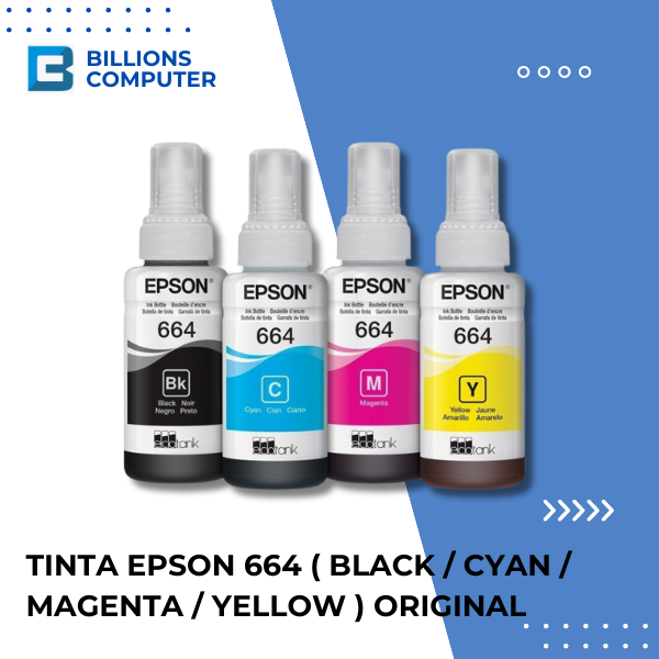 Tinta Epson 664 Black, Cyan, Magenta, Yellow